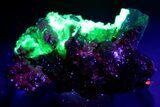 Fluorescent Hyalite Opal on Gemmy Aquamarine and Feldspar #363663-3